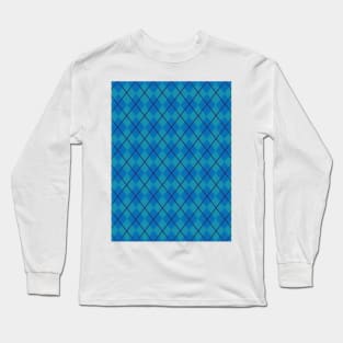 Turquoise & Blue Argyle Long Sleeve T-Shirt